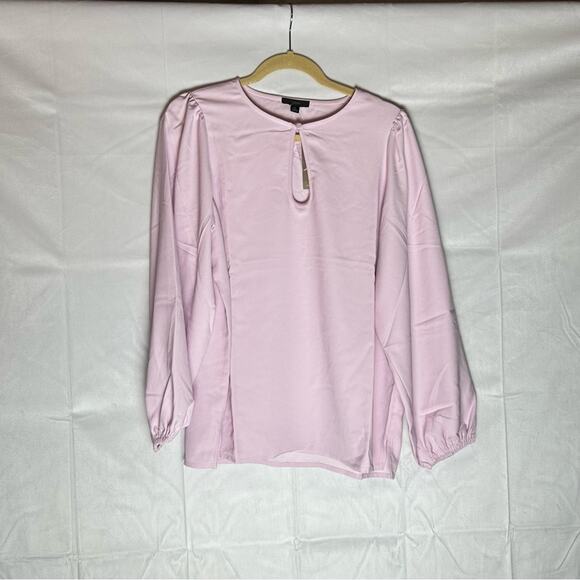 NWT J.Crew Puff Sleeve Satin-Back Crepe Top XS Tall - Picture 1 of 6